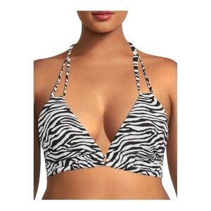 NWT Time and Tru Zebra Print Bikini Top, Sz 1X